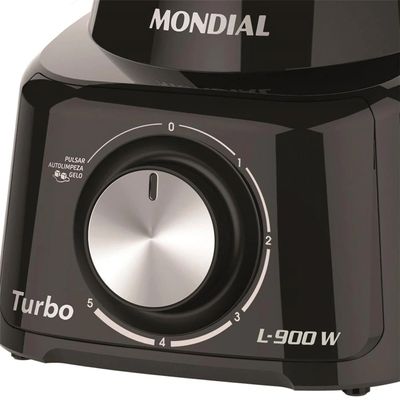 Liquidificador Turbo Full Black L900FB 900W com 5 Velocidades Mondial Preto / 220V