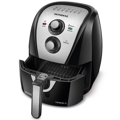 Fritadeira Sem Óleo Air Fryer Mondial AFN40BI Family Inox 4L Preto com Inox / 110V