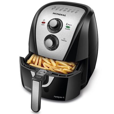 Fritadeira Sem Óleo Air Fryer Mondial AFN40BI Family Inox 4L Preto com Inox / 110V