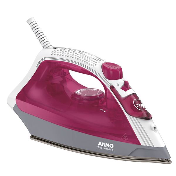 Ferro de Passar a Vapor Base Cerâmica com Spray Arno Steamgliss FSGC 1200W Branco com Rosa / 220V Ferro de Passar a Vapor Base Cerâmica com Spray Arno Steamgliss FSGC 1200W Branco com Rosa / 220V
