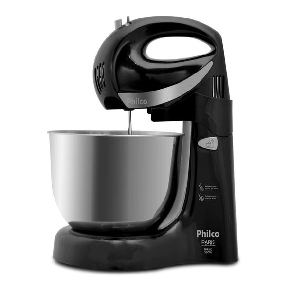 Batedeira Philco Paris Duo Mixer Turbo 2 com 4 Velocidades e 350W Preto / 220V Batedeira Philco Paris Duo Mixer Turbo 2 com 4 Velocidades e 350W Preto / 220V