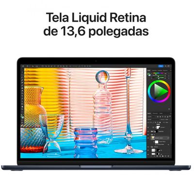 MacBook Air com M2 Apple 8 GPU 8GB RAM 256GB SSD Preto / Bivolt