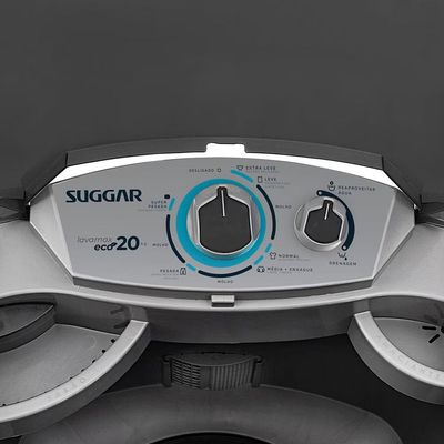 Lavadora de Roupas 20kg Suggar Lavamax Eco LE2001/2002PR com 6 Programas de Lavagem Prata / 220V