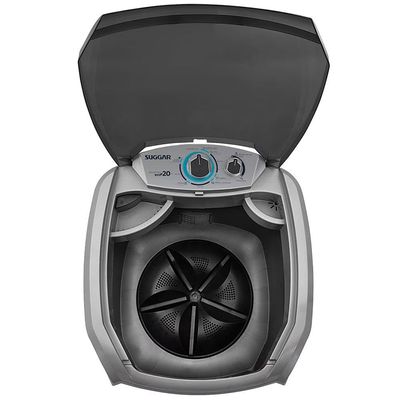 Lavadora de Roupas 20kg Suggar Lavamax Eco LE2001/2002PR com 6 Programas de Lavagem Prata / 220V