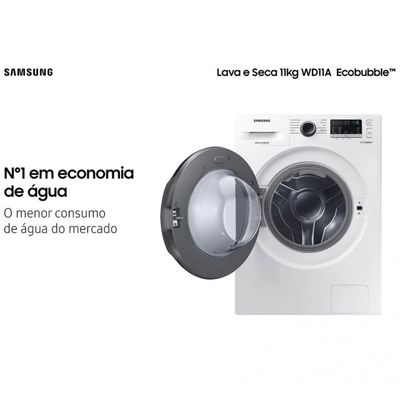 Lava e Seca Samsung WD11A 3 em 1 com Ecobubble e Lavagem a Seco 11 kg Branco / 220V