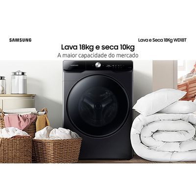 Lava e Seca Samsung WD18T Smart Wi-Fi WD18T6500GV/AZ 18/10kg Preto / 110V