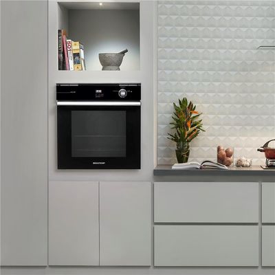 Forno de Embutir a Gás Brastemp 78 Litros BOA84AE com Grill e Timer Touch Preto / 220V