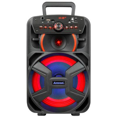 Caixa de Som Amplificada Amvox ACA221 Gigante II Bluetooth Rádio FM USB 220W Preto / Bivolt