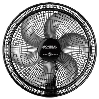 Ventilador de Mesa 40cm Super Power VSP-40-B 6 Pás 3 Velocidades Mondial Preto / 220V