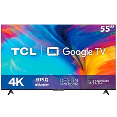 Smart Tv LED 55 Polegadas 4K 55P635 HDR Controle Remoto com Comando por Voz TCL Preto / Bivolt