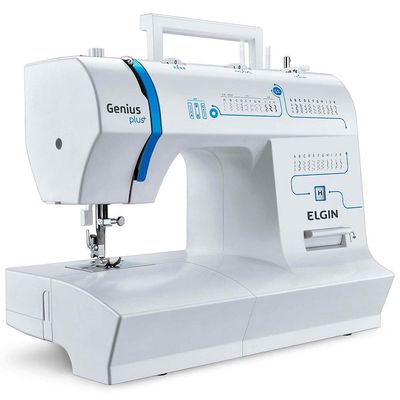 Máquina de Costura Genius Plus JX-4035 Elgin Branco / 220V