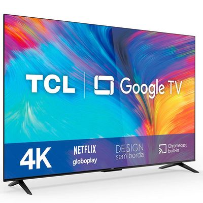 "Smart TV LED 50"" 4K TCL 50P635 HDR, Wifi Dual Band, Bluetooth, Controle Remoto com Comando por controle de Voz" Preto / Bivolt
