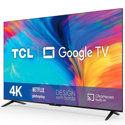 "Smart TV LED 50"" 4K TCL 50P635 HDR, Wifi Dual Band, Bluetooth, Controle Remoto com Comando por controle de Voz" Preto / Bivolt