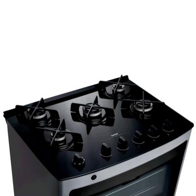 Fogão 5 Bocas CFS5VAR Trempe de Ferro Fundido e Mesa de Vidro Consul Inox / Bivolt