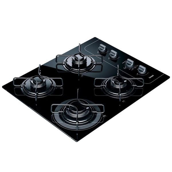 Cooktop a Gás 4 Bocas CD060AE com Grades Individuais Esmaltadas Acendimento Automático Consul Preto / Bivolt