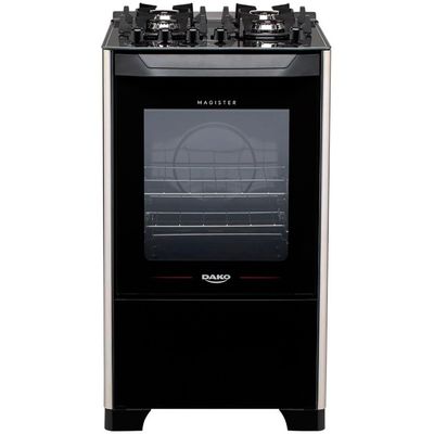 Fogão 4 Bocas Magister com Mesa de Vidro Dako Preto / Bivolt