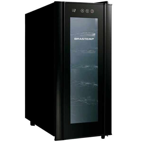 Adega de Vinhos BZC12BE com Iluminação LED com Painel Eletrônico para 12 Garrafas Brastemp Preto / 110V