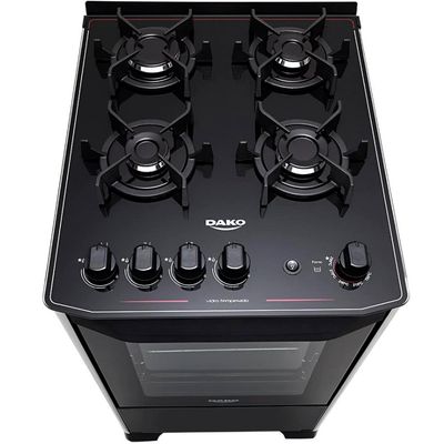 Fogão 4 Bocas Magister com Mesa de Vidro Dako Preto / Bivolt