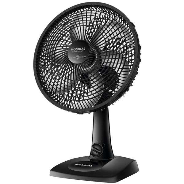 Ventilador de Mesa 30CM Super Power VSP-30-B 6 Pás 3 Velocidades Mondial Preto / 220V