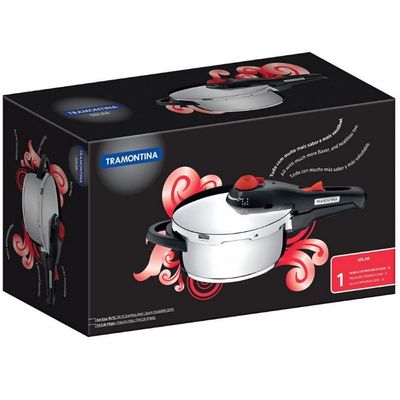 Panela de Pressão 3 L Tramontina Solar em Aço Inox com Fundo Triplo e 5 Dispositivos de Segurança Inox