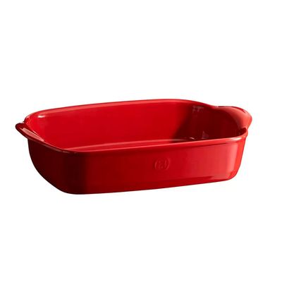 Travessa Retangular Emile Henry em Cerâmica 36x23 cm Vermelho