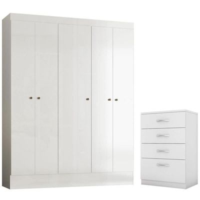Guarda Roupa Ártico + Cômoda Astral Demóbile Branco