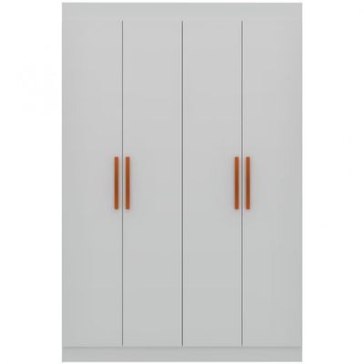 Guarda-Roupa Ville com 4 Portas 2 Gavetas e 2 Prateleiras 134cm de largura Bartira Branco