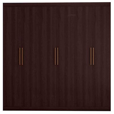 Guarda-Roupa Casal Bartira Ville com 6 Portas e 2 Gavetas Café