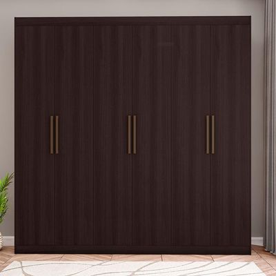 Guarda-Roupa Casal Bartira Ville com 6 Portas e 2 Gavetas Café