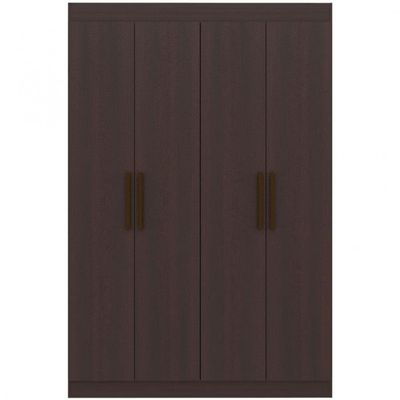 Guarda-Roupa Ville com 4 Portas 2 Gavetas e 2 Prateleiras 134cm de largura Bartira Café