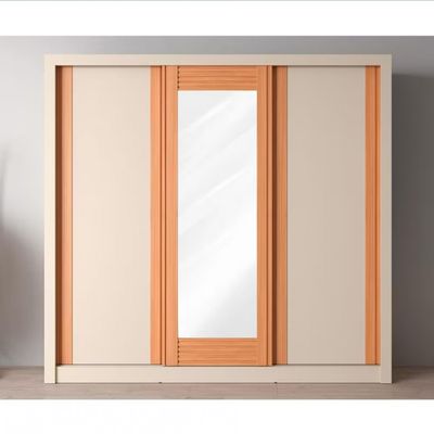 Guarda-Roupa Casal Bartira Village com 3 Portas 4 Gavetas Espelho e 243,1cm Areia