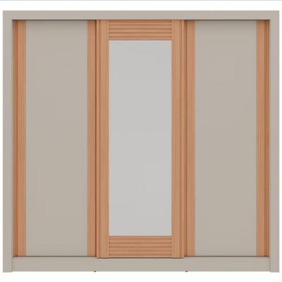 Guarda-Roupa Casal Bartira Village com 3 Portas 4 Gavetas Espelho e 243,1cm Areia