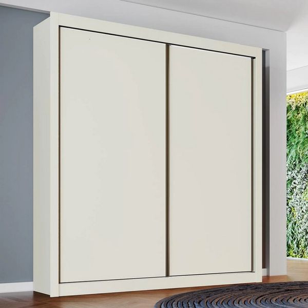 Guarda-Roupa Móveis Europa Zurique Flex 2 Portas de Correr e 4 Gavetas Off White
