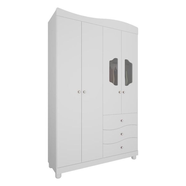 Guarda Roupa Permóbili Baby Riso com 4 Portas e 3 Gavetas Branco Guarda Roupa Permóbili Baby Riso com 4 Portas e 3 Gavetas Branco