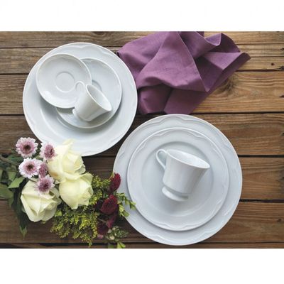 Aparelho de Jantar, Chá e Sobremesa 20 Peças Germer Cottage em Porcelana Branco