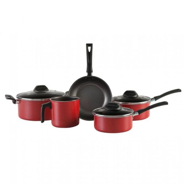 Conjunto de Panelas Brinox Garlic 7001/100 - 5 Peças Vermelho Conjunto de Panelas Brinox Garlic 7001/100 - 5 Peças Vermelho