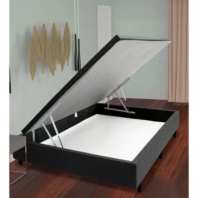 Base Box para Colchão de Casal MGA Lift Cotton com Baú e Pistão à Gás - 39x138x188cm Preto