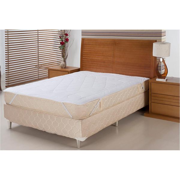 Protetor de Colchão Queen Plumasul Soft Touch com Elástico Regulável 100 Algodão Branco