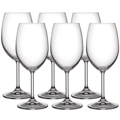Conjunto de Taças para Vinho Branco Bohemia Anna 350 ml em Cristal Ecológico 6 Peças Transparente