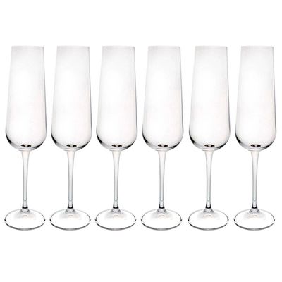 Conjunto de Taças para Champanhe Bohemia Ardea 220 ml em Cristal - 6 Peças Transparente