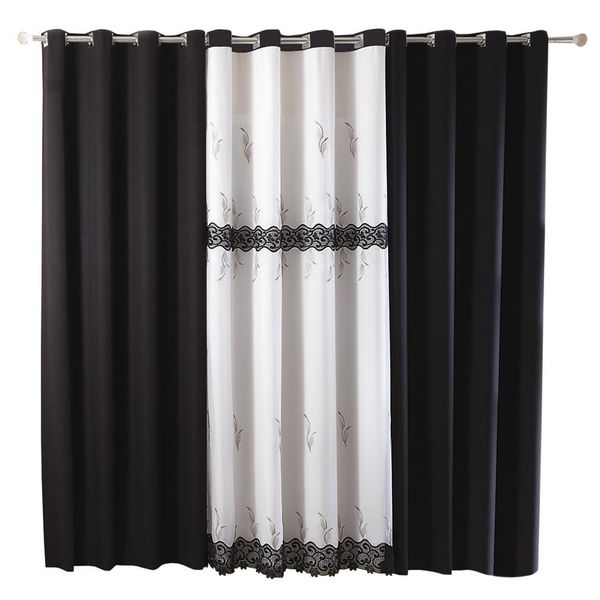 Cortina Casa D`oro Sala Montreal 200x180 cm Preto