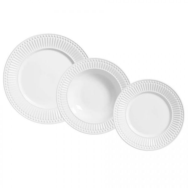 Aparelho de Jantar 18 Peças Porto Brasil Roma em Cerâmica Feldspática Branco Aparelho de Jantar 18 Peças Porto Brasil Roma em Cerâmica Feldspática Branco