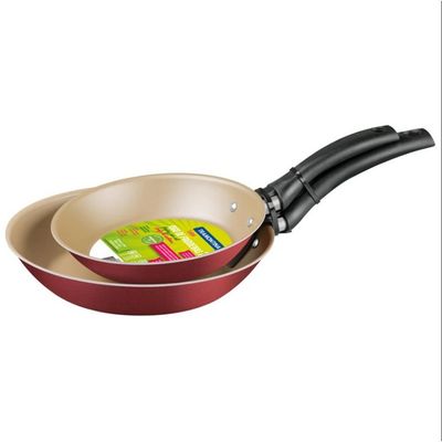 Conjunto de Frigideiras Tramontina Turim com Revestimento Antiaderente 2 Peças Vermelho