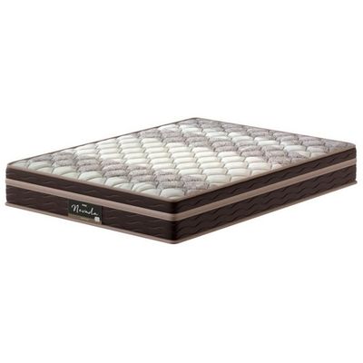 Cama Box Casal Probel Nevada Euro Pillow e Molas Ensacadas Bege com Marrom