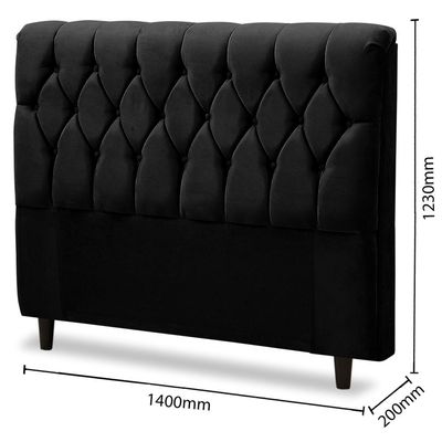Cabeceira Palladium para Cama Casal Dobue Preto