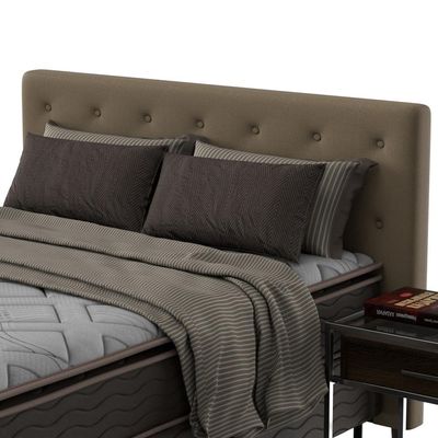 Cabeceira para Cama de Casal Probel Hapton em Tecido Suede Marrom