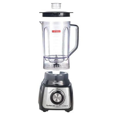Liquidificador Turbo L1200 BI 12 Velocidades 1200W Mondial Preto com Inox / 110V