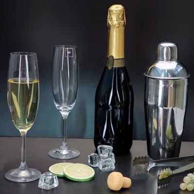 Conjunto de Taças para Champanhe Bohemia Anna 220 ml em Cristal Ecológico 6 Peças Transparente