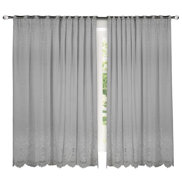 Cortina Casa D`oro Sala Renda 250X220 cm Cinza