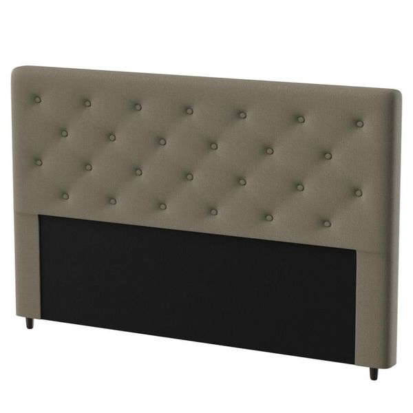 Cabeceira para Cama de Casal Probel Hapton em Tecido Suede Bege